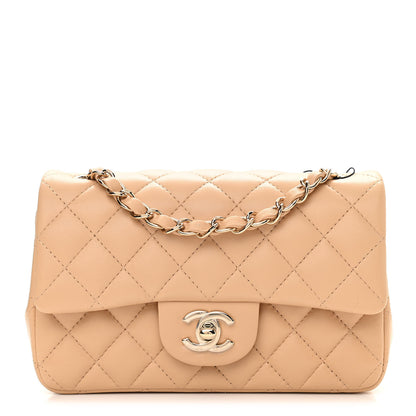 Chanel Lambskin Quilted Mini Rectangular Flap Beige 1 of 11