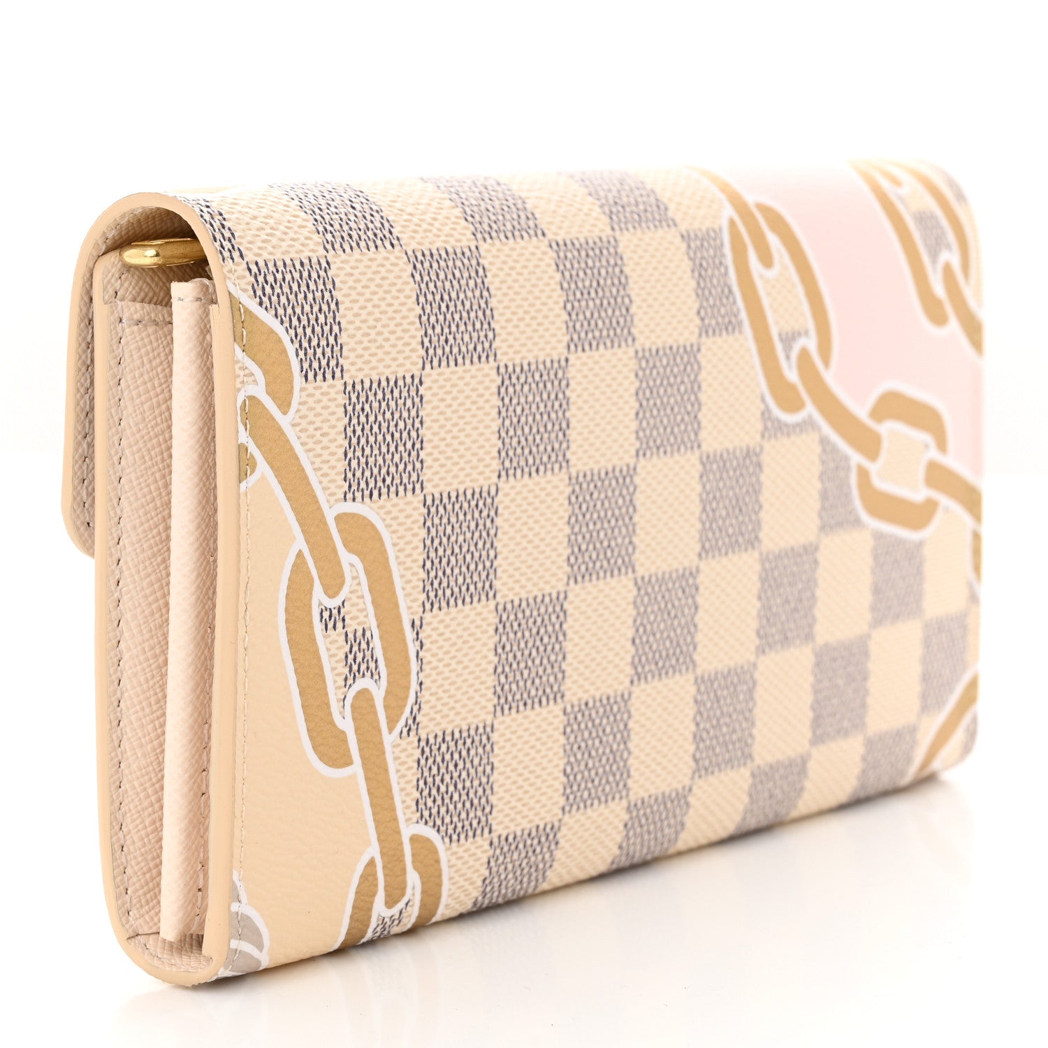 Louis Vuitton Damier Azur Nautical Sarah Wallet NM Gold 3 of 7