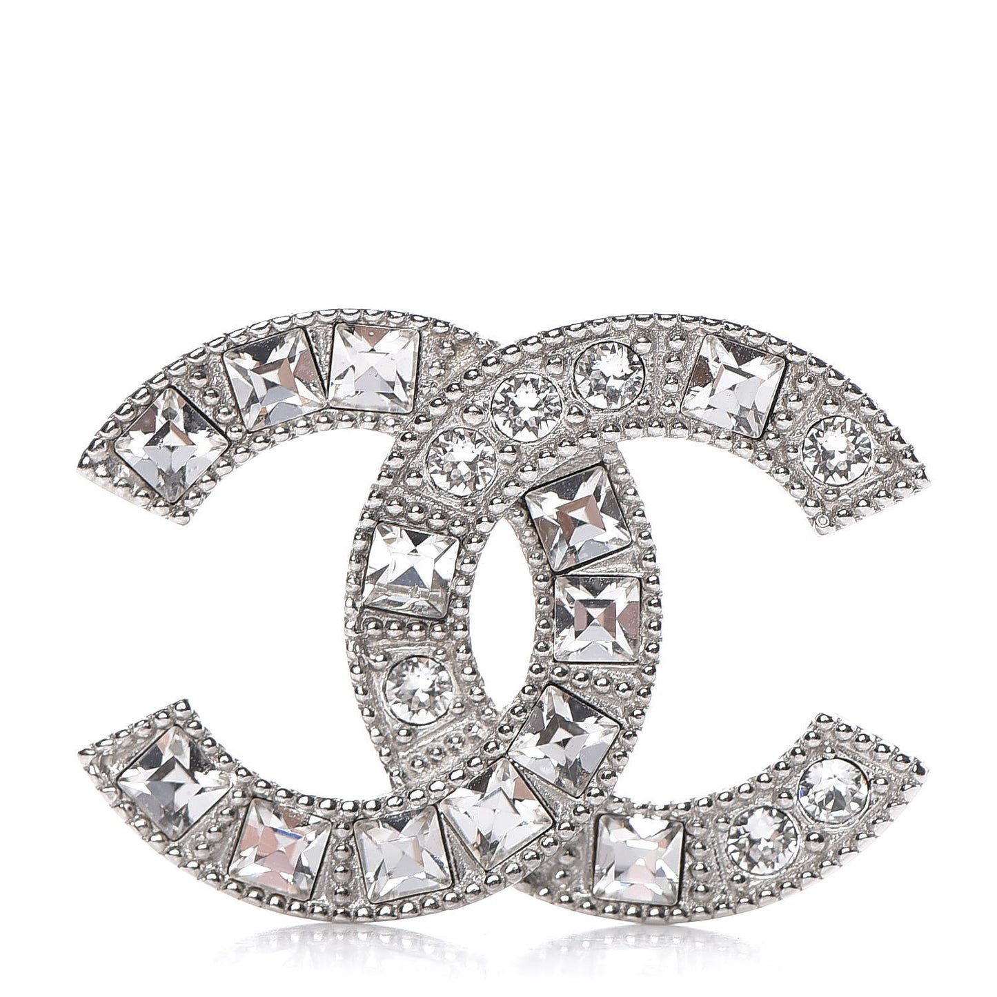 Baguette Crystal CC Small Brooch Silver