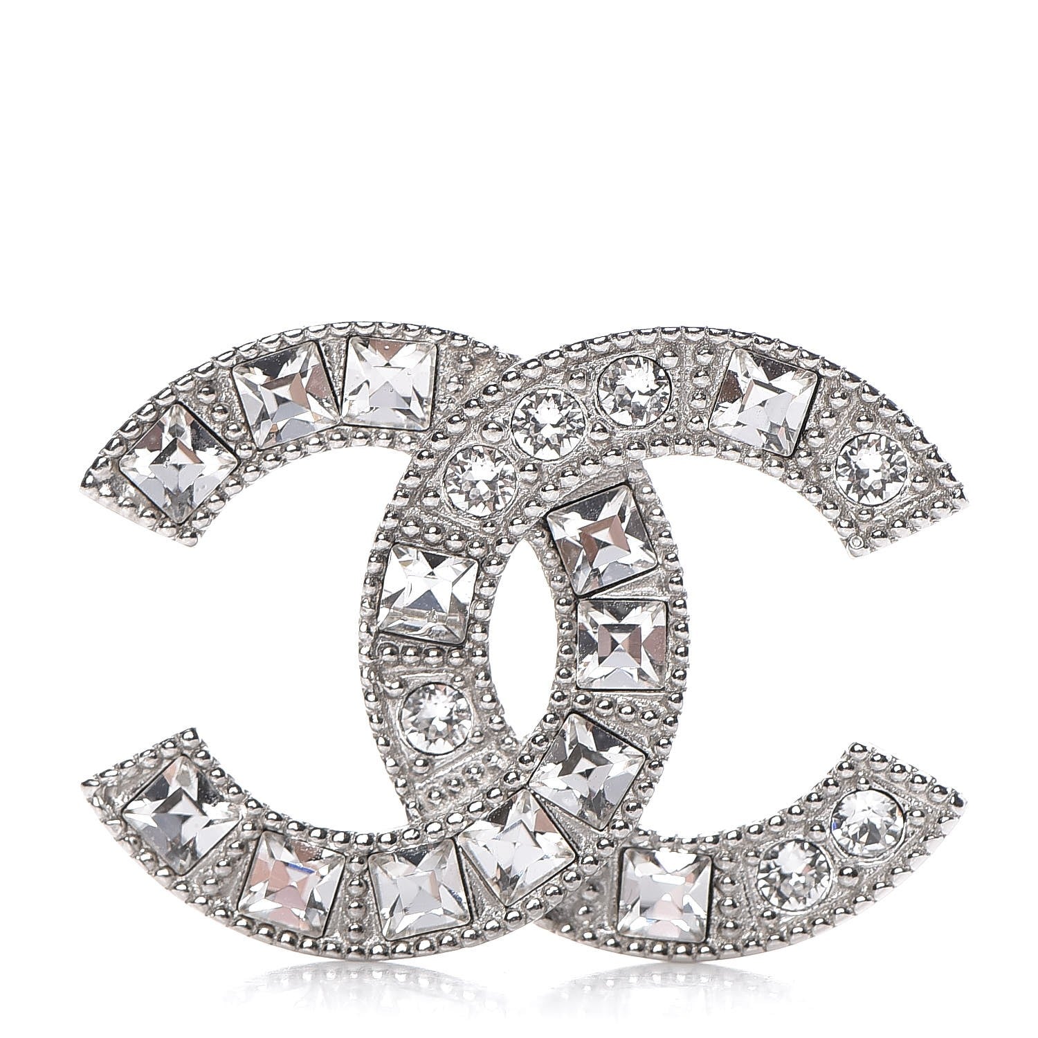 Chanel Baguette Crystal CC Small Brooch Silver 1 of 6