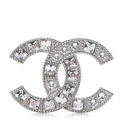 Chanel Baguette Crystal CC Small Brooch Silver 1 of 6