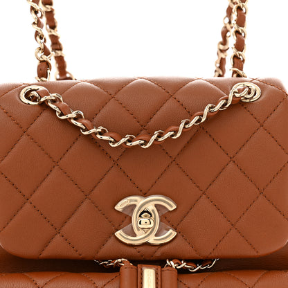 Chanel Calfskin Quilted Medium Duma Pockets Drawstring Backpack Light Brown 8 of 10