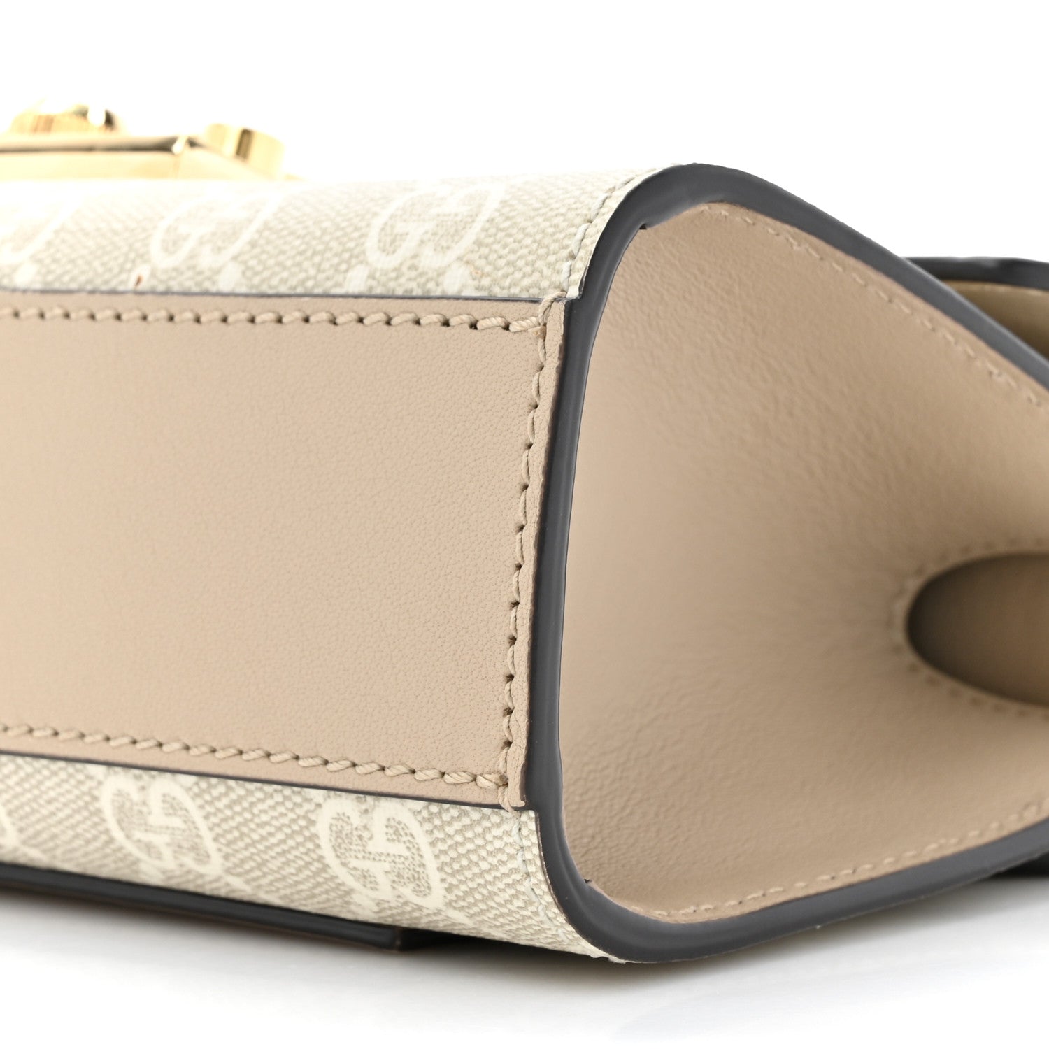 Gucci GG Supreme Monogram Calfskin Mini Padlock Shoulder Bag Beige Mystic White Oatmeal 9 of 11