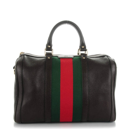 Gucci Calfskin Medium Vintage Web Boston Dark Brown 1 of 9