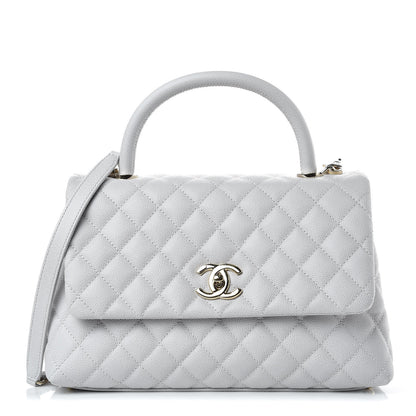 Chanel Caviar Quilted Small Coco Handle Flap Light Grey 1 of 9