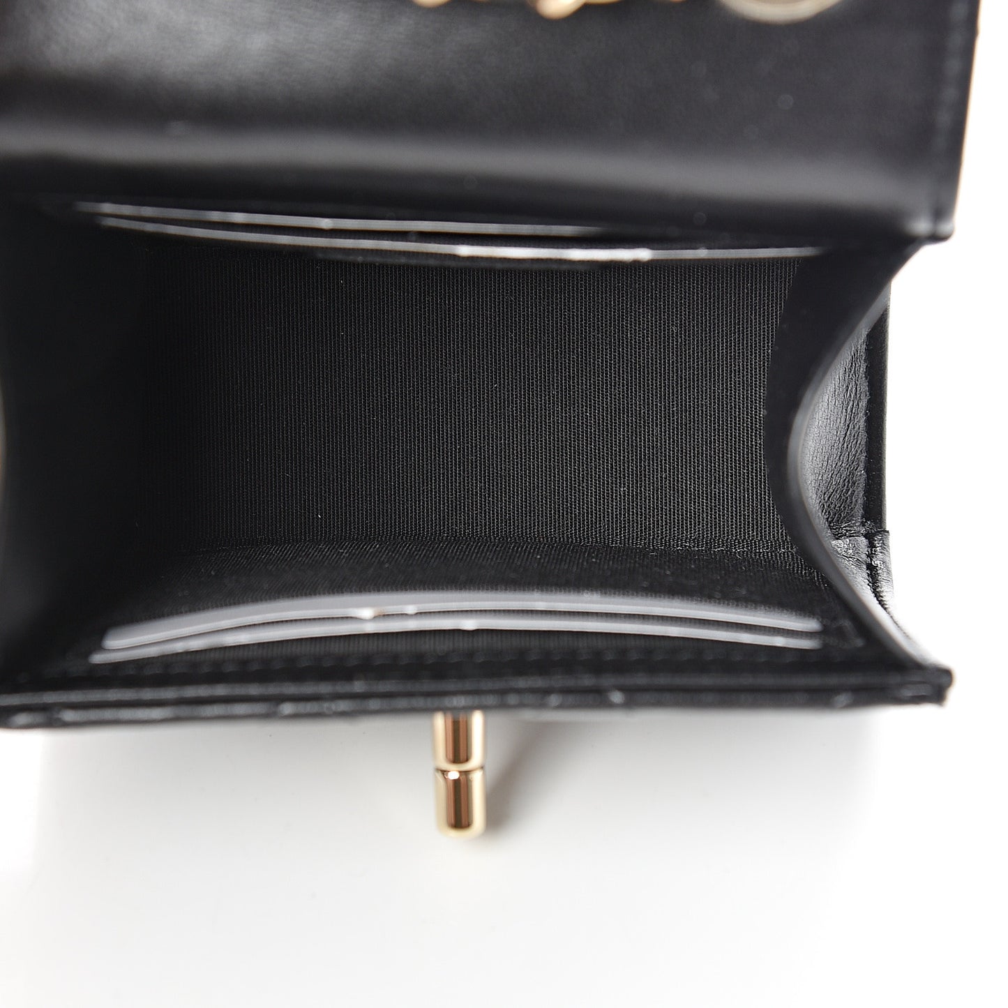 Lambskin Quilted Mini Trendy CC Chain Wallet Black