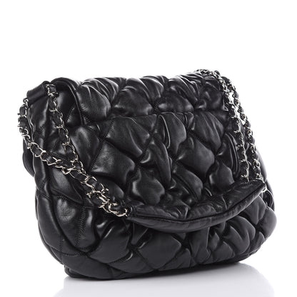 Chanel Lambskin Bubble Quilt Flap Bag Black 3 of 10