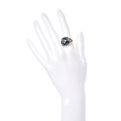 David Yurman Sterling Silver Hampton Blue Topaz 11mm Infinity Ring 53 6.5 2 of 5