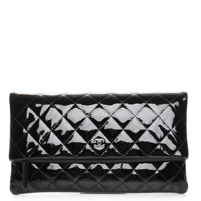 Chanel Patent Calfskin Quilted Beauty CC Clutch Black 1 of 9