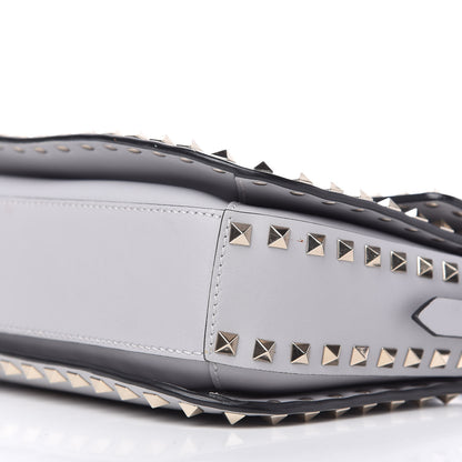 Valentino Garavani Vitello Medium Rockstud Flap Saddle Bag Pastel Grey 7 of 9