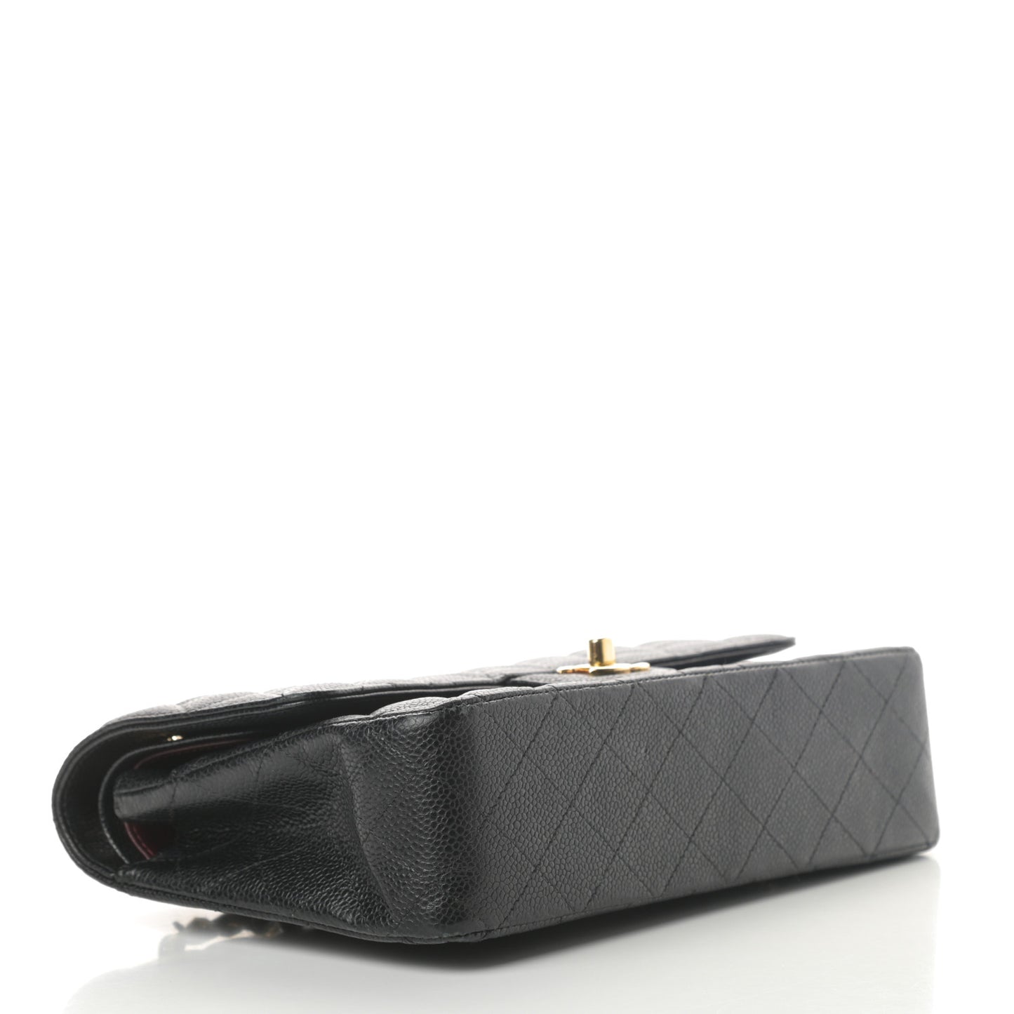 Caviar Quilted Medium Double Flap Black