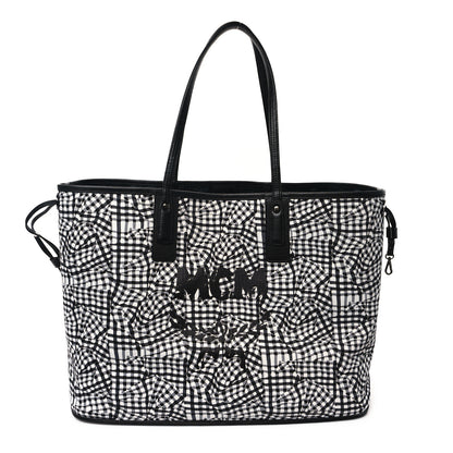 MCM Visetos Large Liz Reversible Shopper Tote Black 11 of 17