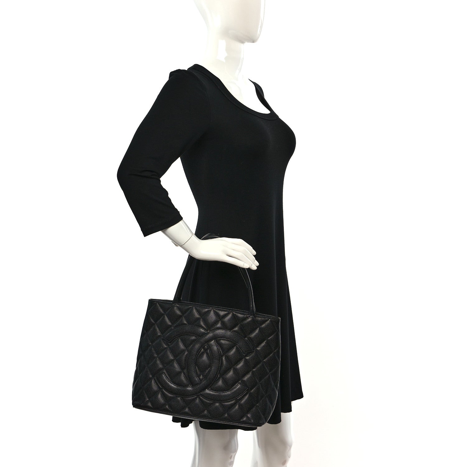 Chanel Caviar Quilted Medallion Tote Black 2 of 15