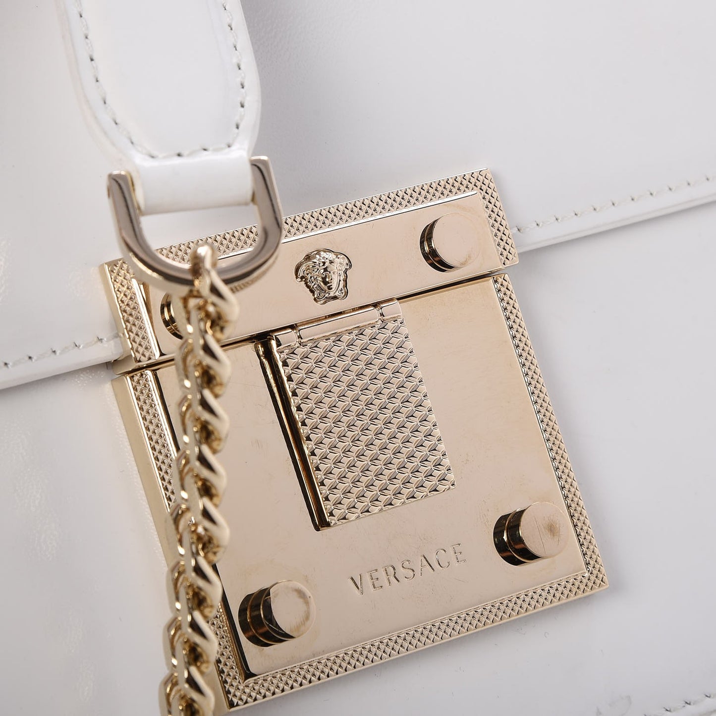 Patent Large Diamante Flap White