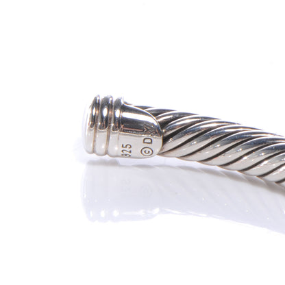 David Yurman Sterling Silver Blue Sapphire 5mm Cable Classics Cuff Medium 3 of 5