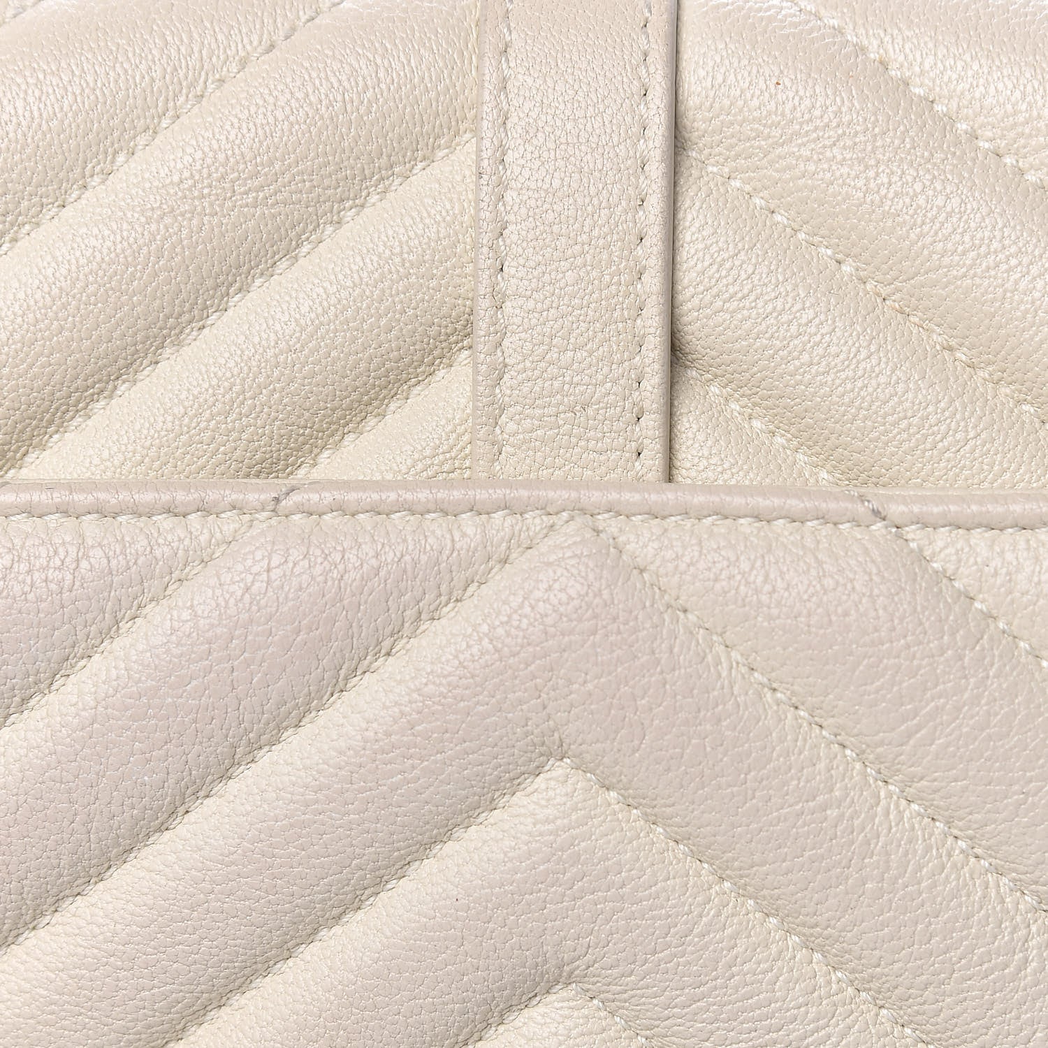 Saint Laurent Sheepskin Matelasse Chevron Monogram Medium College Bag Dove White 13 of 17
