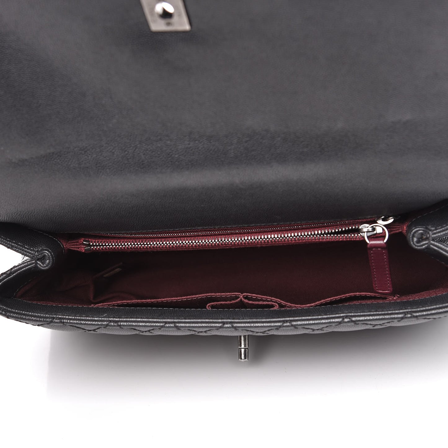 Caviar Quilted Medium Coco Handle Flap Black