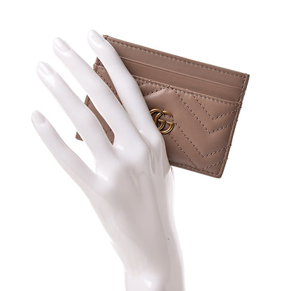 Gucci Calfskin Matelasse GG Marmont Card Holder Porcelain Rose 2 of 7