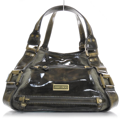 Jimmy Choo Liquid Patent Leather and Suede Mahala Sage 1 of 8