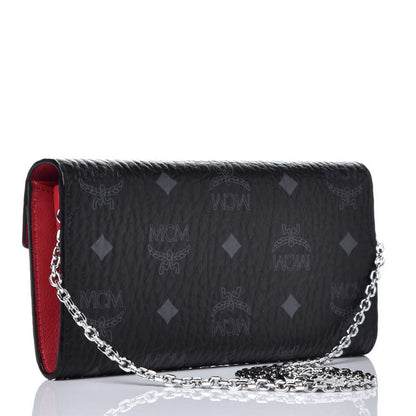 MCM Visetos Patricia Continental Crossbody Wallet Black 3 of 9