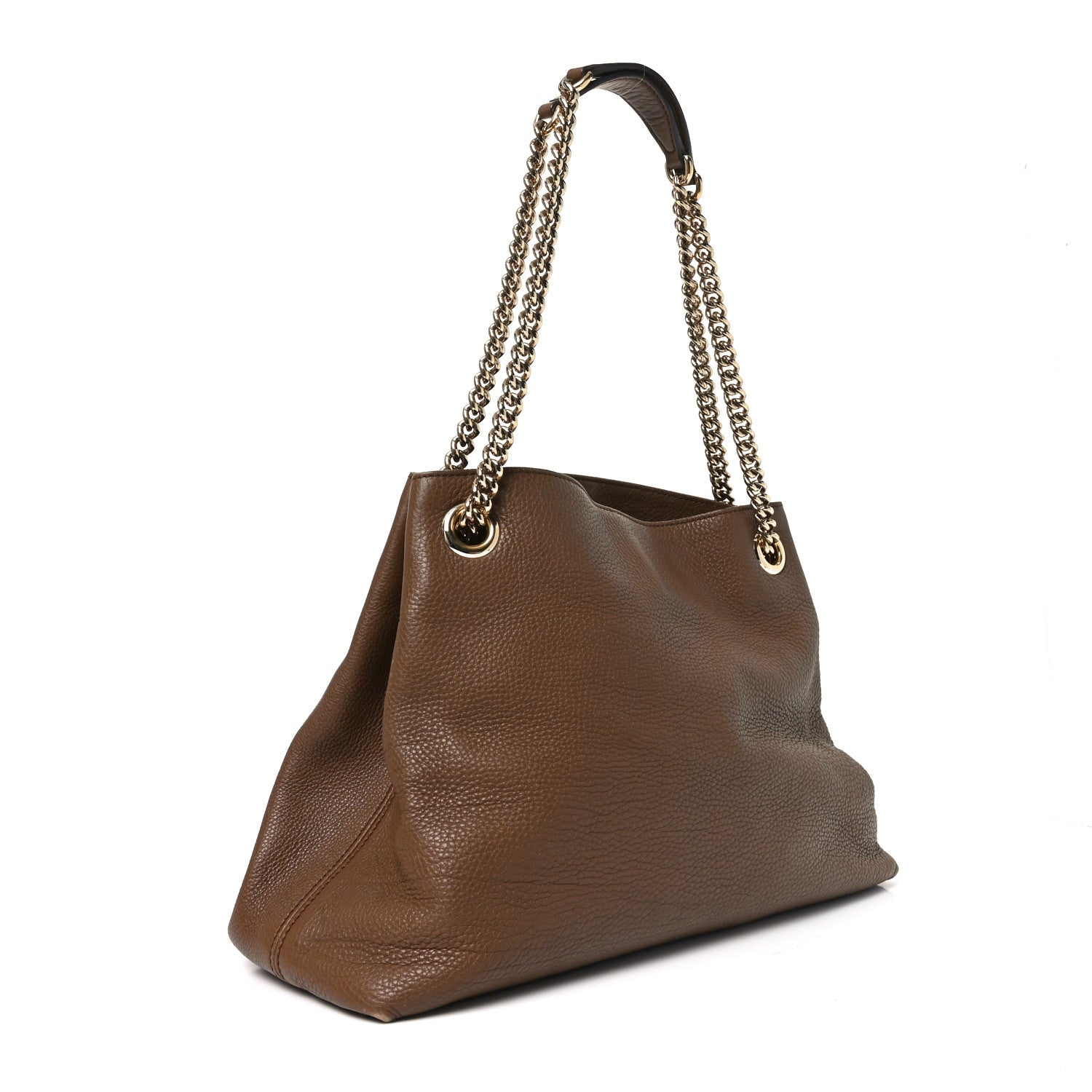 Gucci Pebbled Calfskin Medium Soho Chain Shoulder Bag Maple Brown 3 of 10