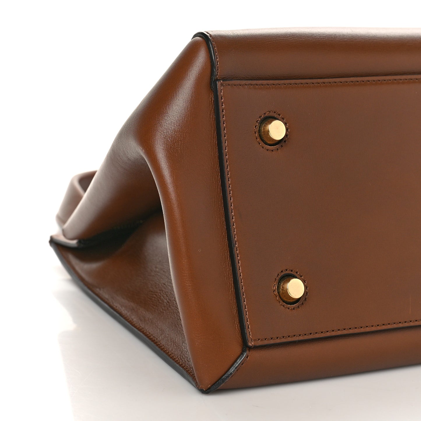 Supple Calfskin Medium Edge Shoulder Bag Brown