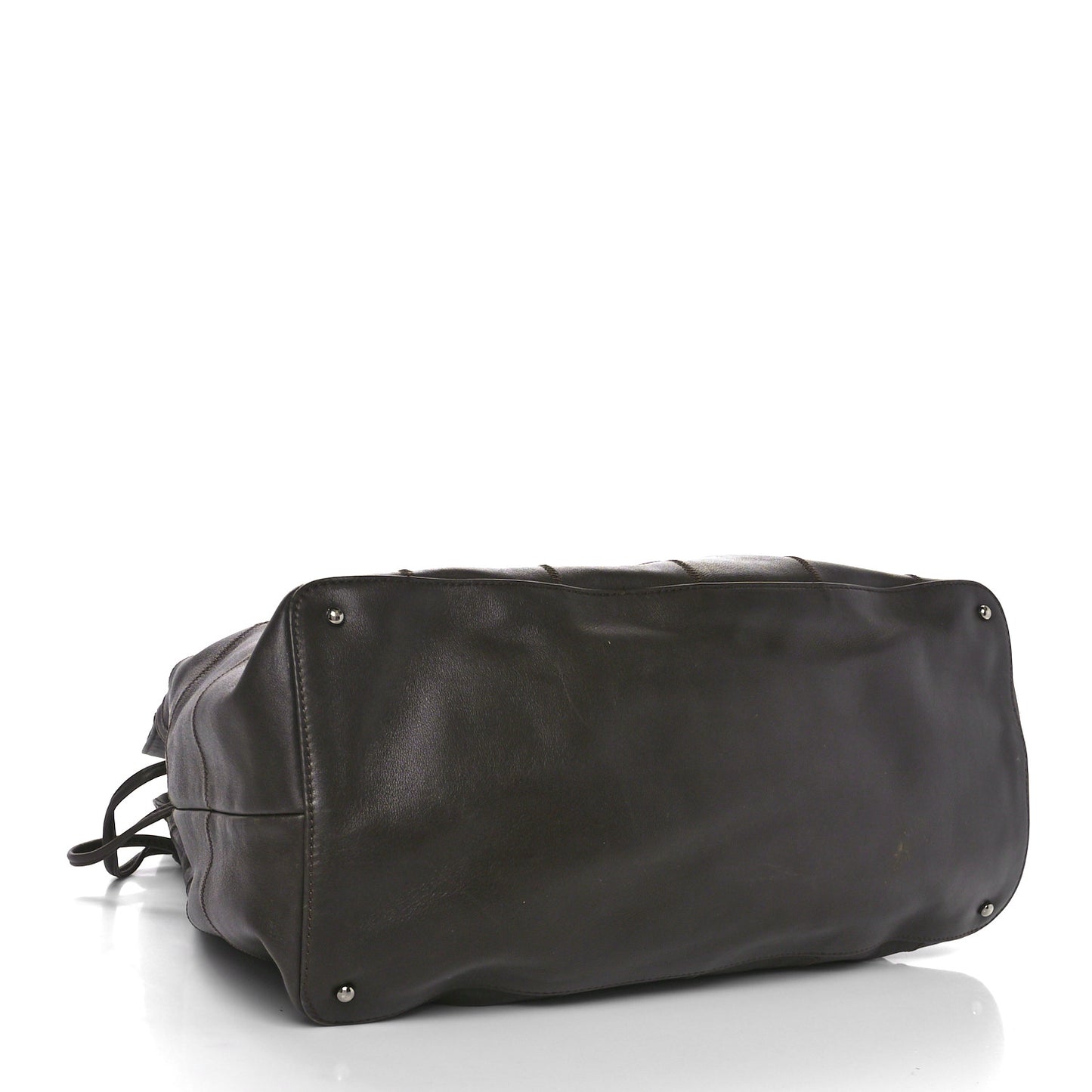 Calfskin Square Stitched Tassel Bag Brown