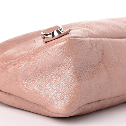 Balenciaga Chevre Classic Silver Hardware Premier Clutch Rose 6 of 11