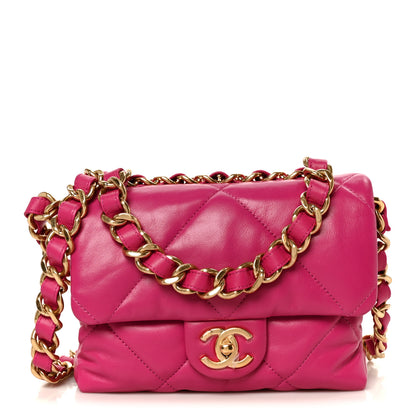 Chanel Lambskin Quilted Small Chain Top Handle Flap Fuchsia 1 of 13