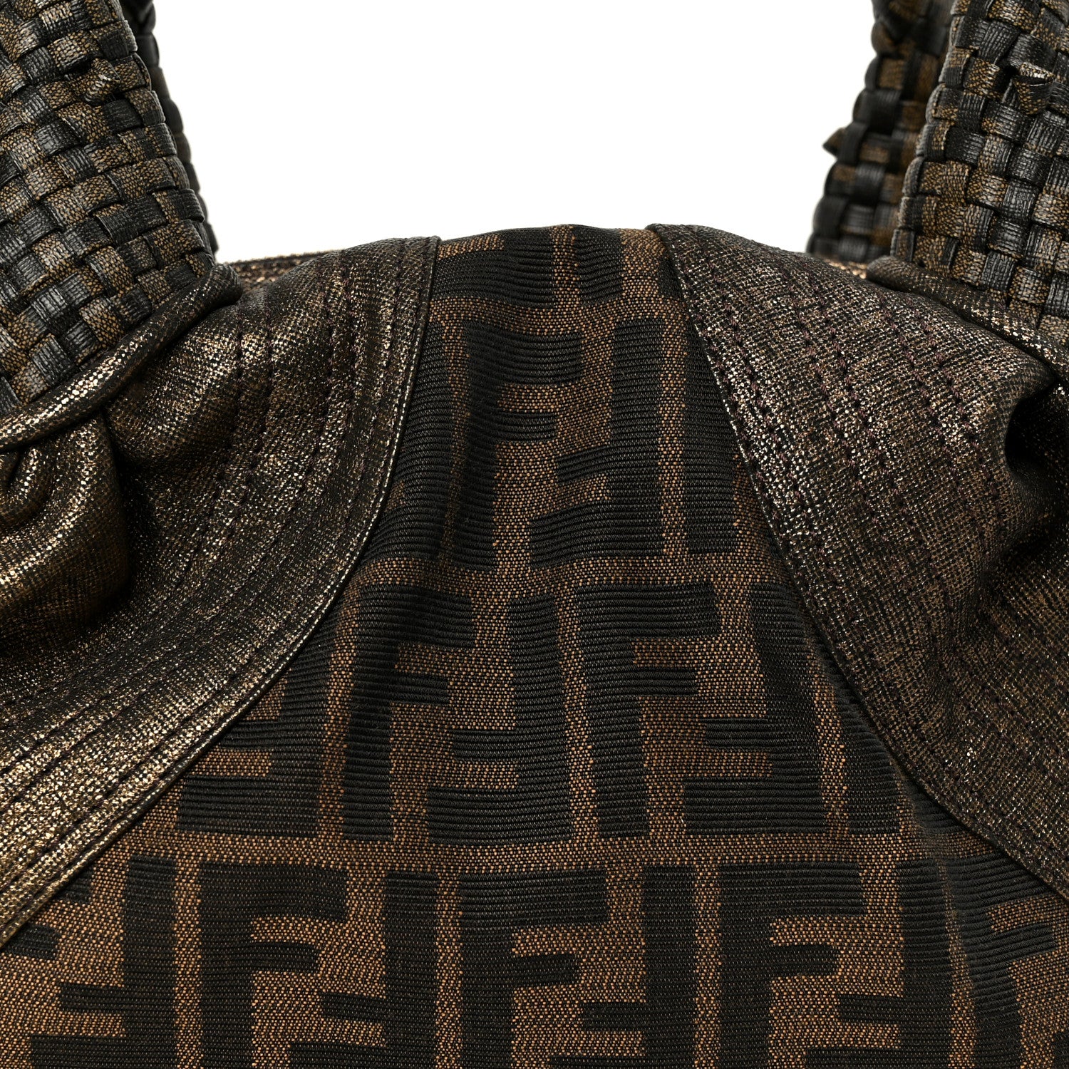 Fendi Zucca Nappa Nuvolata Vitello Tortuga Spy Bowler Tobacco Moro 9 of 12