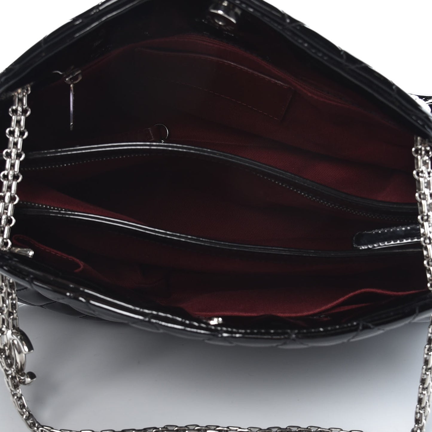 Patent Quilted Large Just Mademoiselle Bowling Bag Black