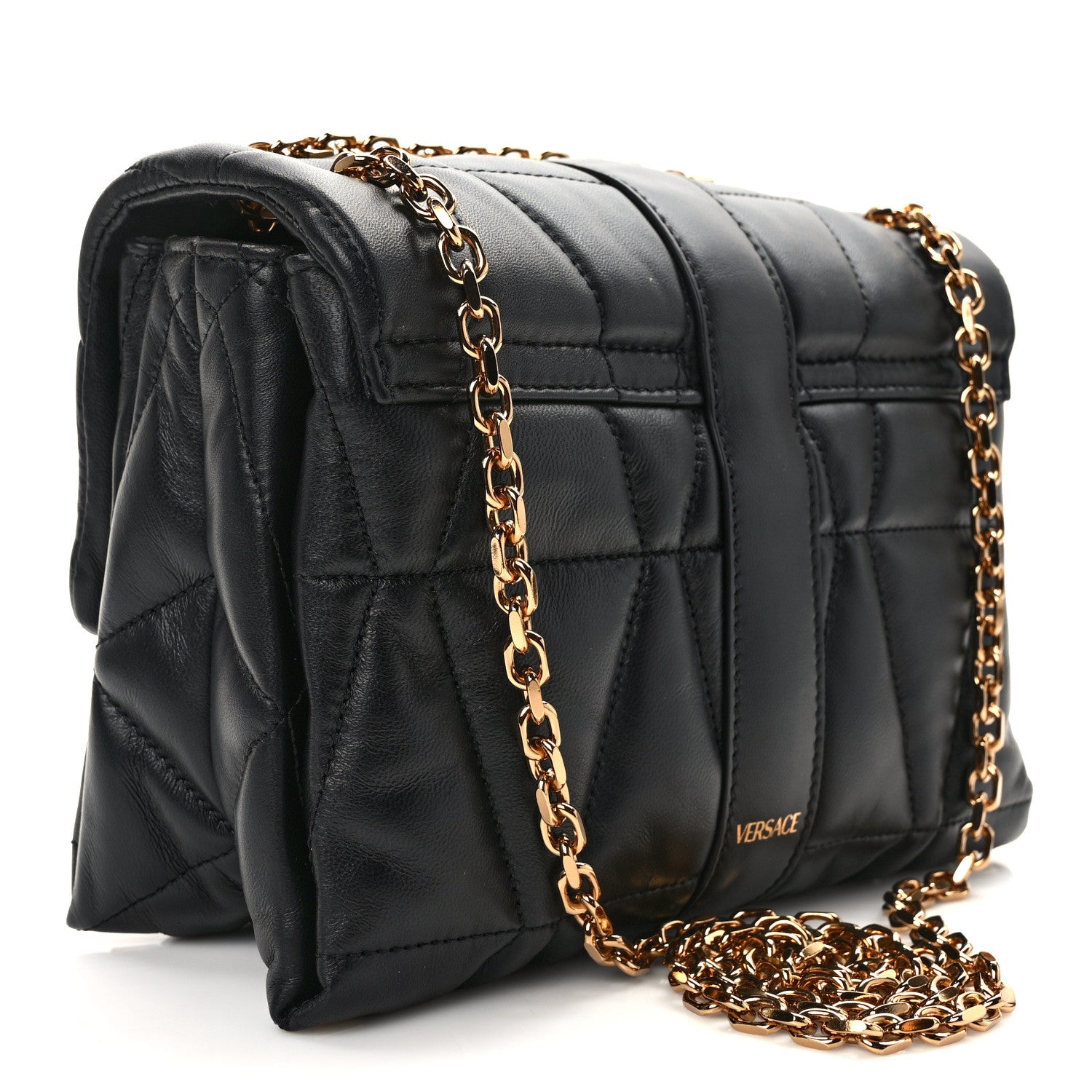 Versace Nappa Quilted Kleio Shoulder Bag Black 3 of 11