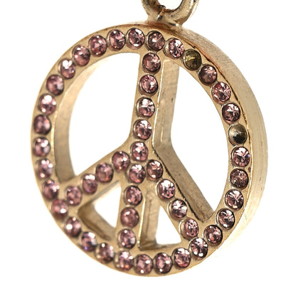 Chanel Crystal CC Heart Peace Sign Charm Chain Belt Gold 4 of 5
