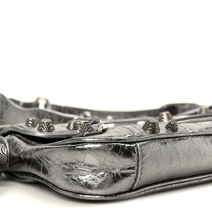 Balenciaga Metallic Agneau Arena Small Le Cagole Sling Bag Silver 9 of 10