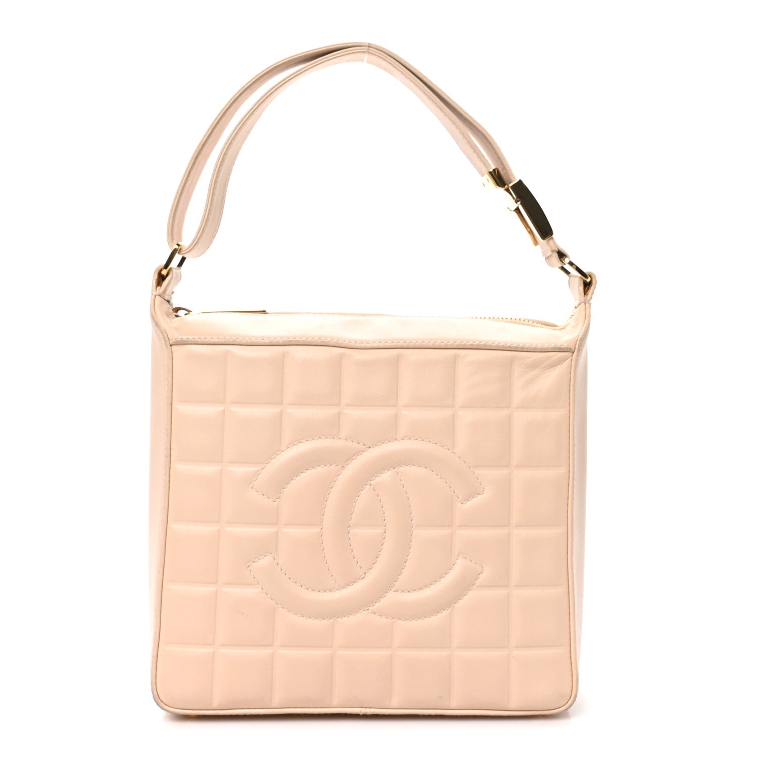 Chanel Lambskin Chocolate Bar Quilted Small Shoulder Bag Beige 1 of 10