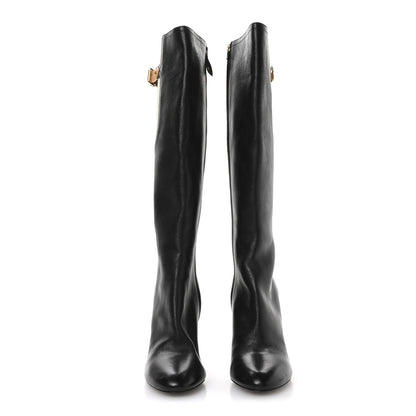 Louis Vuitton Calfskin Silhouette High Boots 40 Black 3 of 10