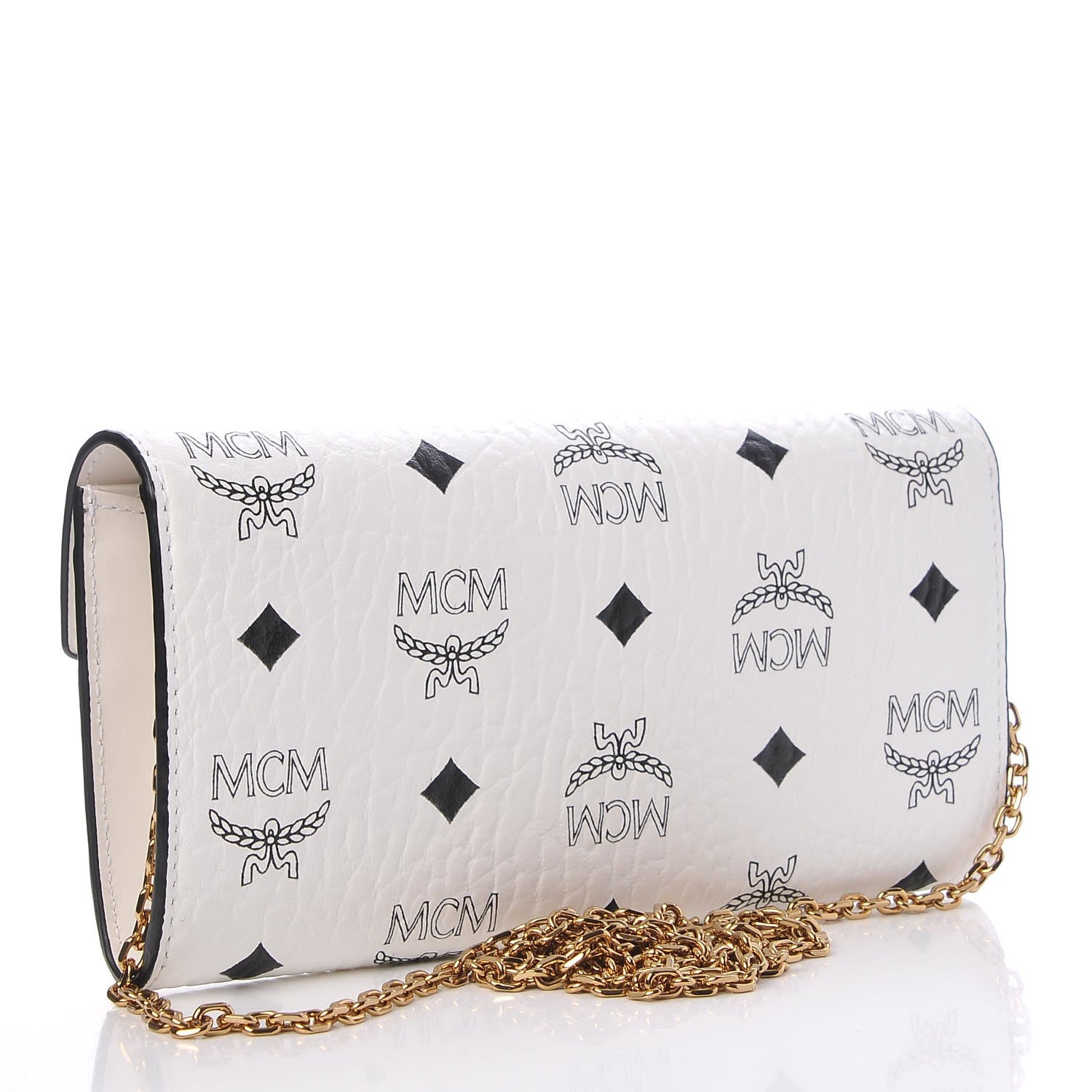 MCM Visetos Large Patricia Wallet On Chain White 3 of 10