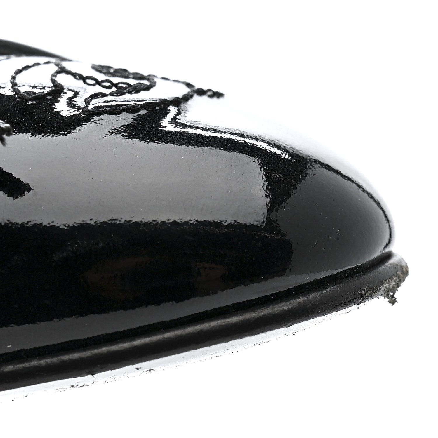 Chanel Lambskin Patent Cap Toe Ballerina Flats 39.5 Black 17 of 18