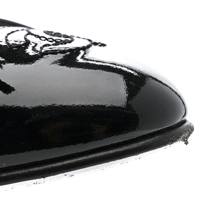 Chanel Lambskin Patent Cap Toe Ballerina Flats 39.5 Black 17 of 18