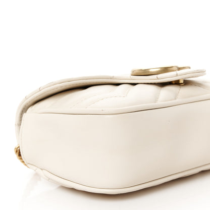 Gucci Calfskin Matelasse Super Mini GG Marmont Shoulder Bag White 9 of 12