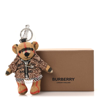 Burberry Cashmere Vintage Check Jacket Thomas Bear Bag Charm Antique Yellow 5 of 5