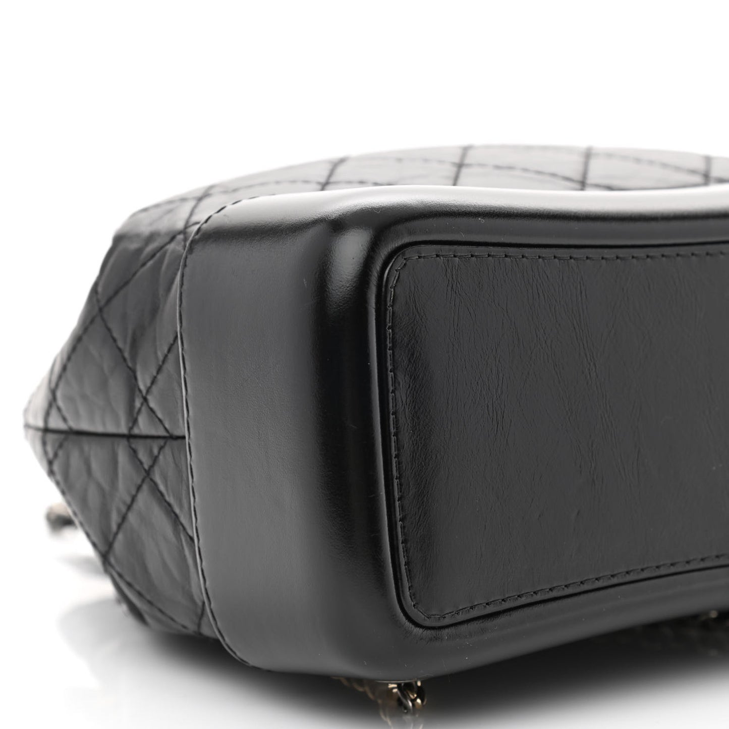 Aged Calfskin Quilted Small Gabrielle Backpack Black