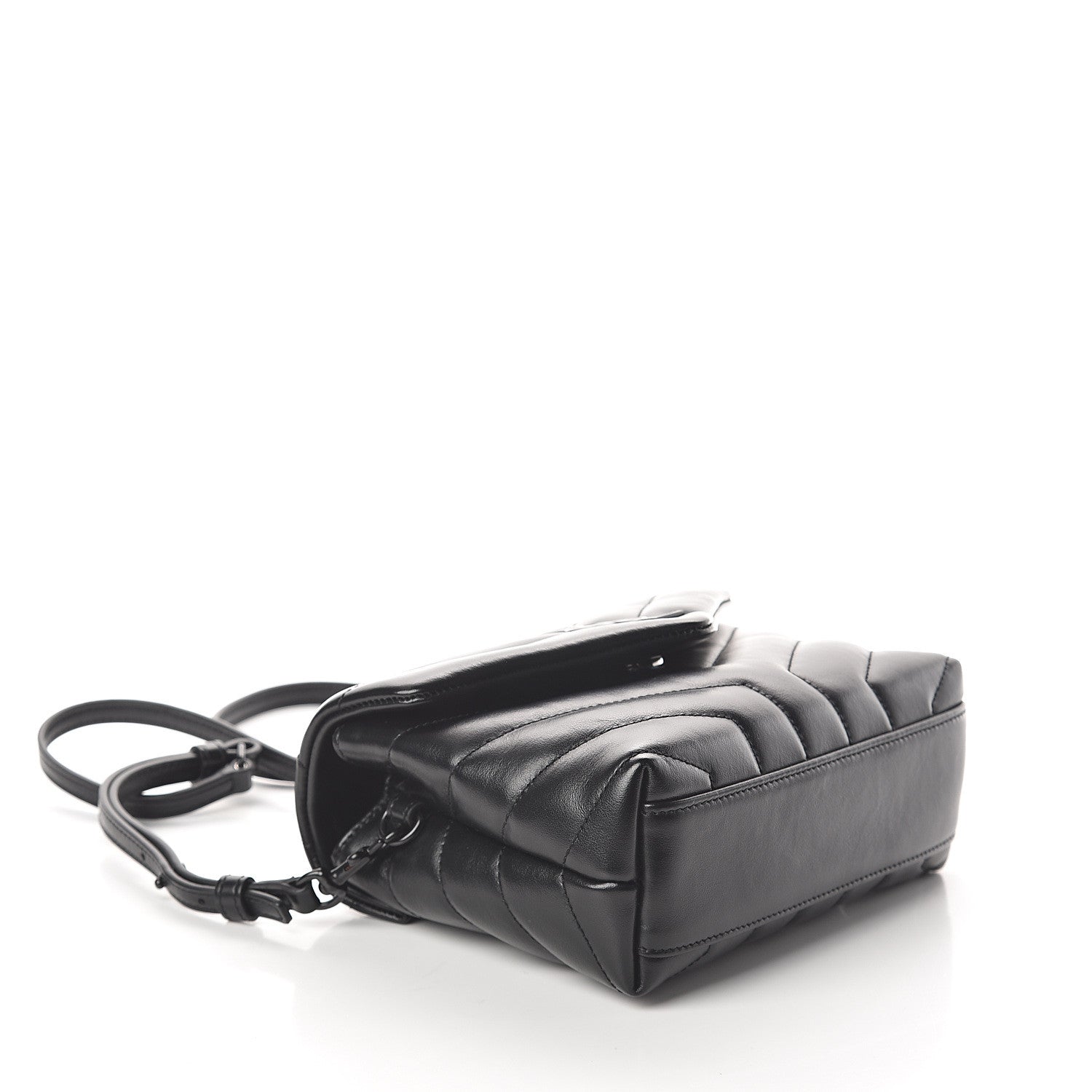 Saint Laurent Calfskin Y Quilted Monogram Toy Loulou Crossbody Bag Black 3 of 9