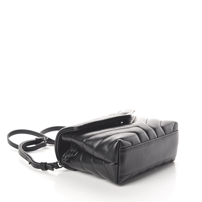Saint Laurent Calfskin Y Quilted Monogram Toy Loulou Crossbody Bag Black 3 of 9