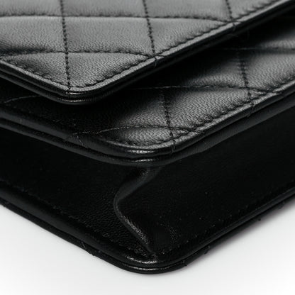 Chanel Lambskin Quilted Trendy CC Wallet On Chain WOC Black 10 of 12