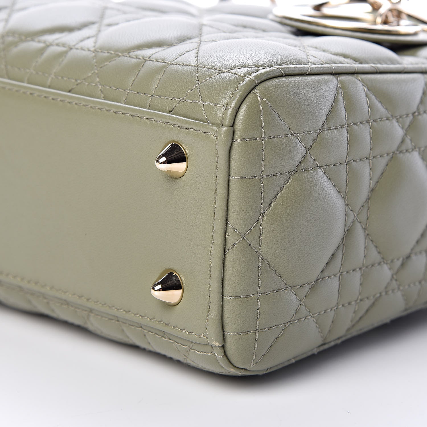 Christian Dior Lambskin Cannage Small My ABCDior Lady Dior Army Green 10 of 10