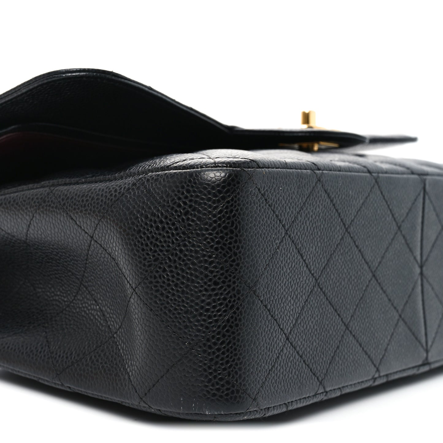 Caviar Quilted Jumbo Double Flap Black