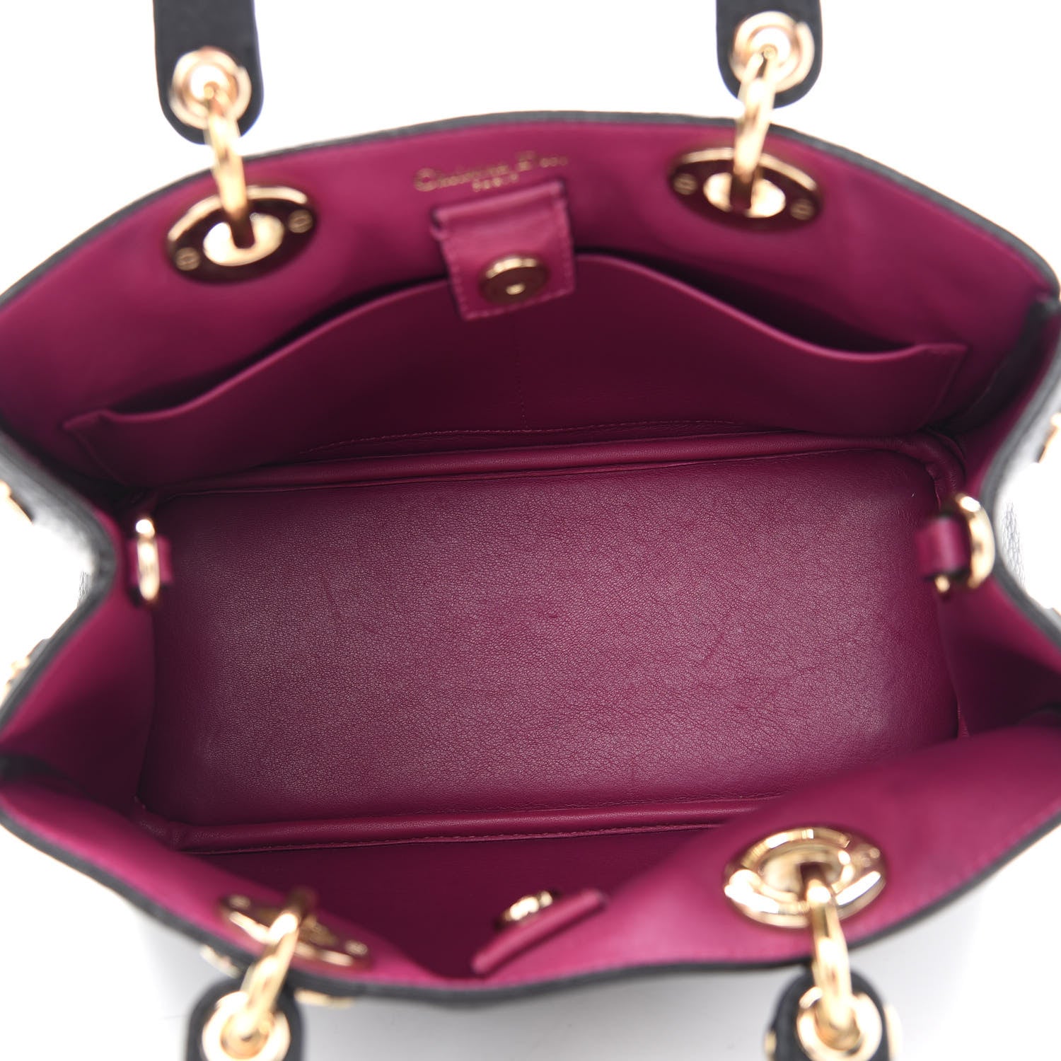 Christian Dior Bullcalf Small Diorissimo Tote Black Rose Indien 7 of 8