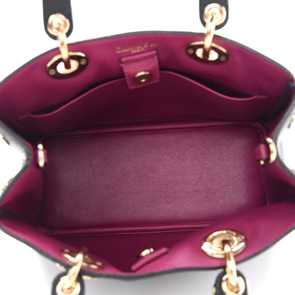 Christian Dior Bullcalf Small Diorissimo Tote Black Rose Indien 7 of 8