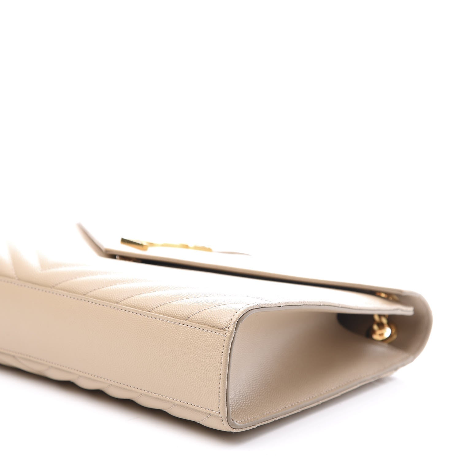 Saint Laurent Grain De Poudre Matelasse Chevron Large Monogram Satchel Nude Powder 8 of 11